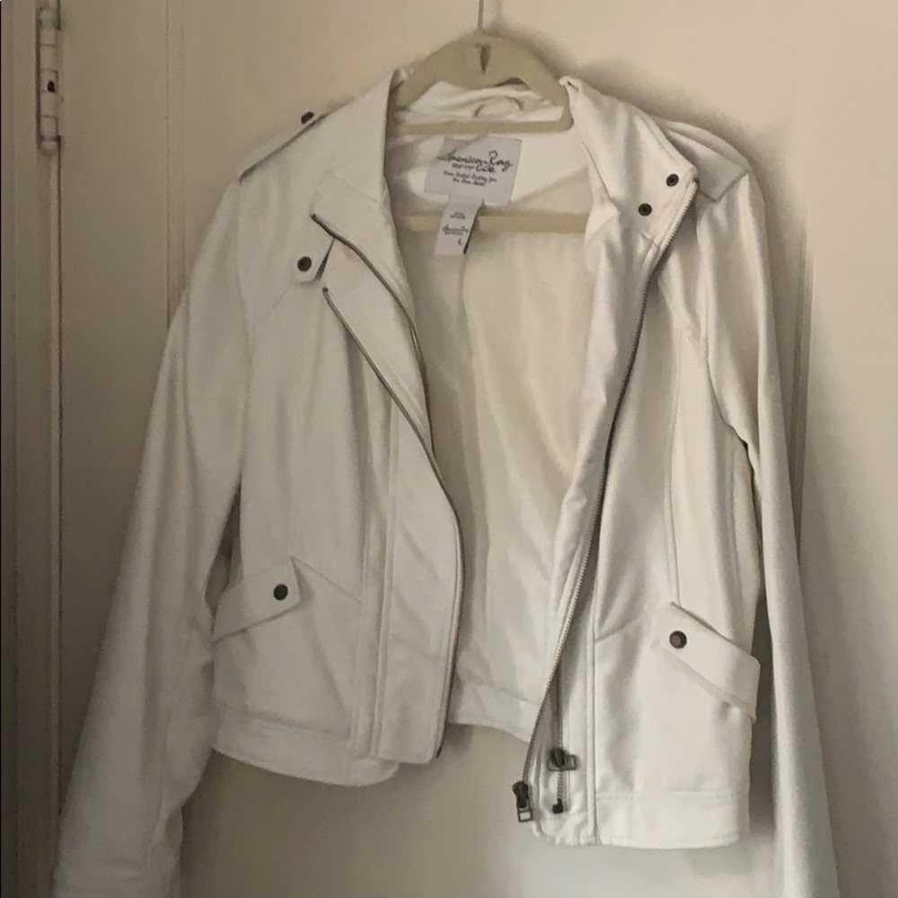 White faux leather jacket